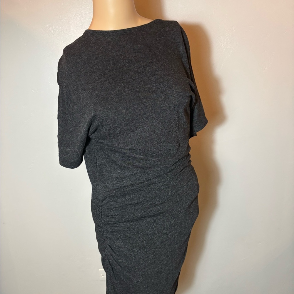 Monrow Dark Gray Ruched Dress Size Large NWT